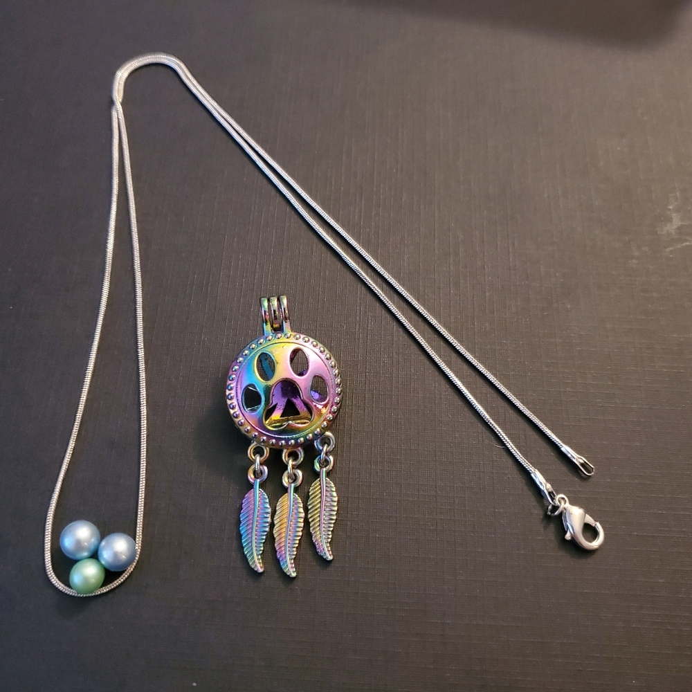 Necklace with Paw dreamcatcher pendant